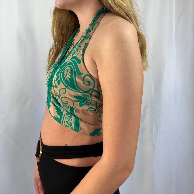 black flair dress pants with cutouts side view