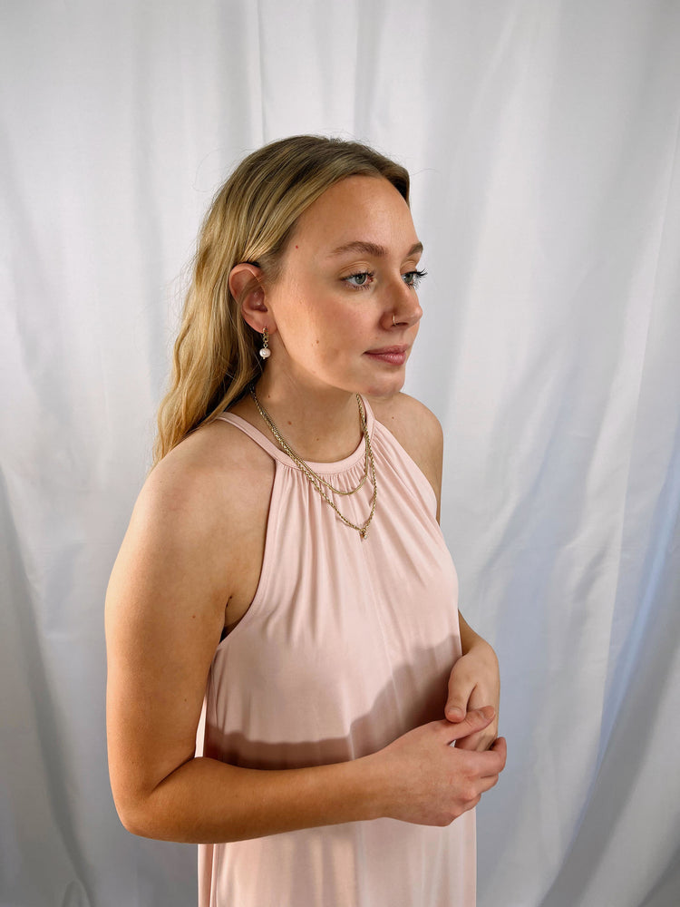 asymmetrical pearl and gold plated chain drop earrings