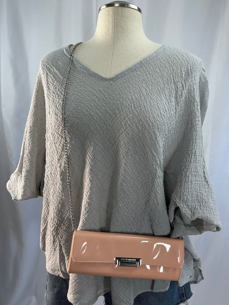 gray crepe summer top one size