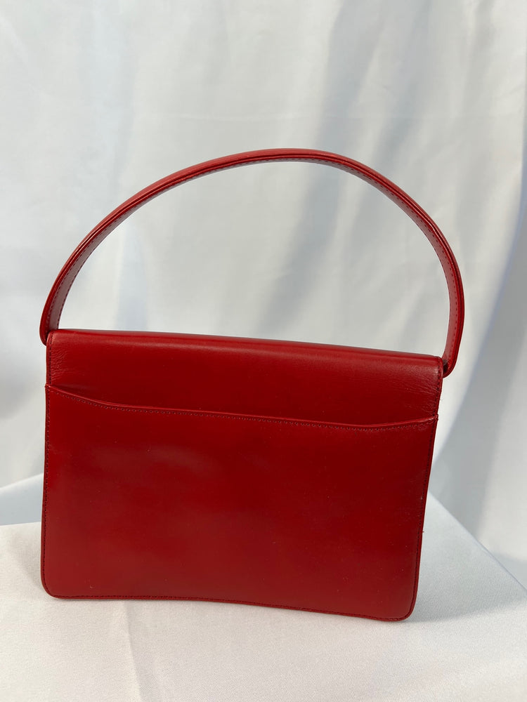Vintage Red Vinyl Shoulder Bag