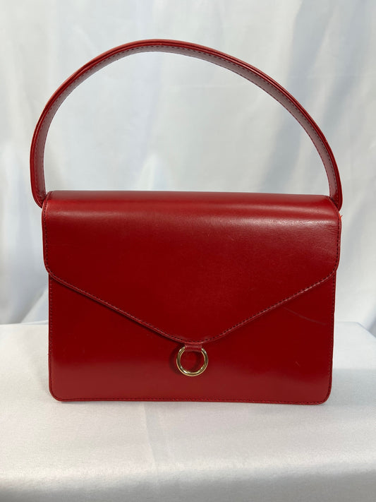 Vintage Red Vinyl Shoulder Bag