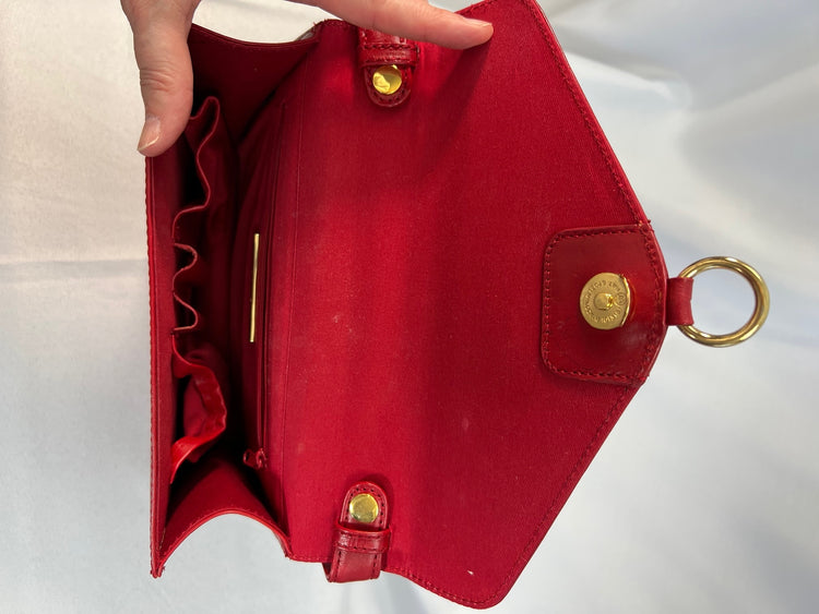 Vintage Red Vinyl Shoulder Bag