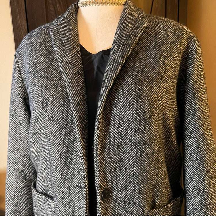 wool and polyester blazer style overcoat women's large