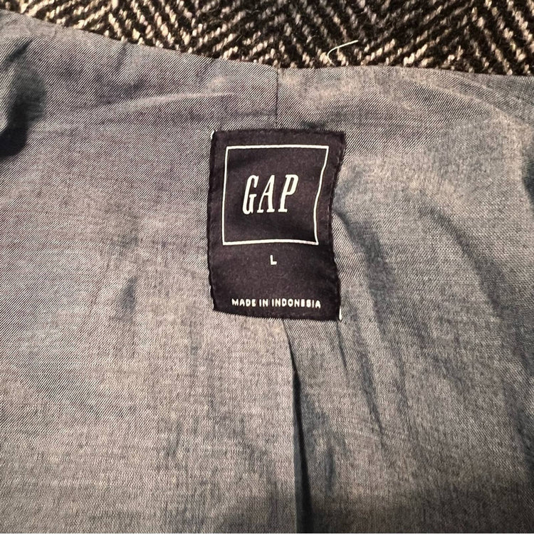 gap blazer lined overcoat gray black