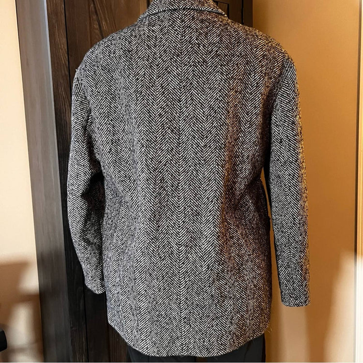 wool and polyester blazer style overcoat women's large
