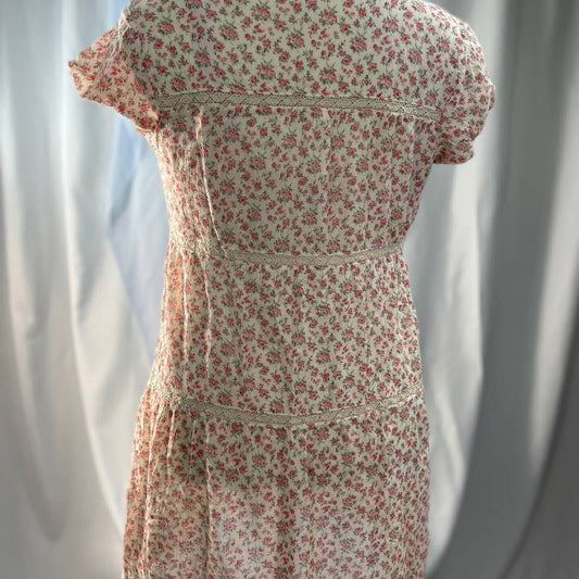 floral cap sleeve short cotton dress