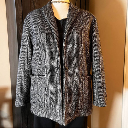 wool and polyester blazer style overcoat women's large